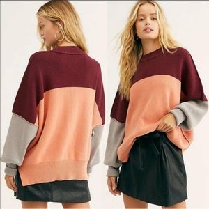 Free People Easy Street Peach Combo oversized